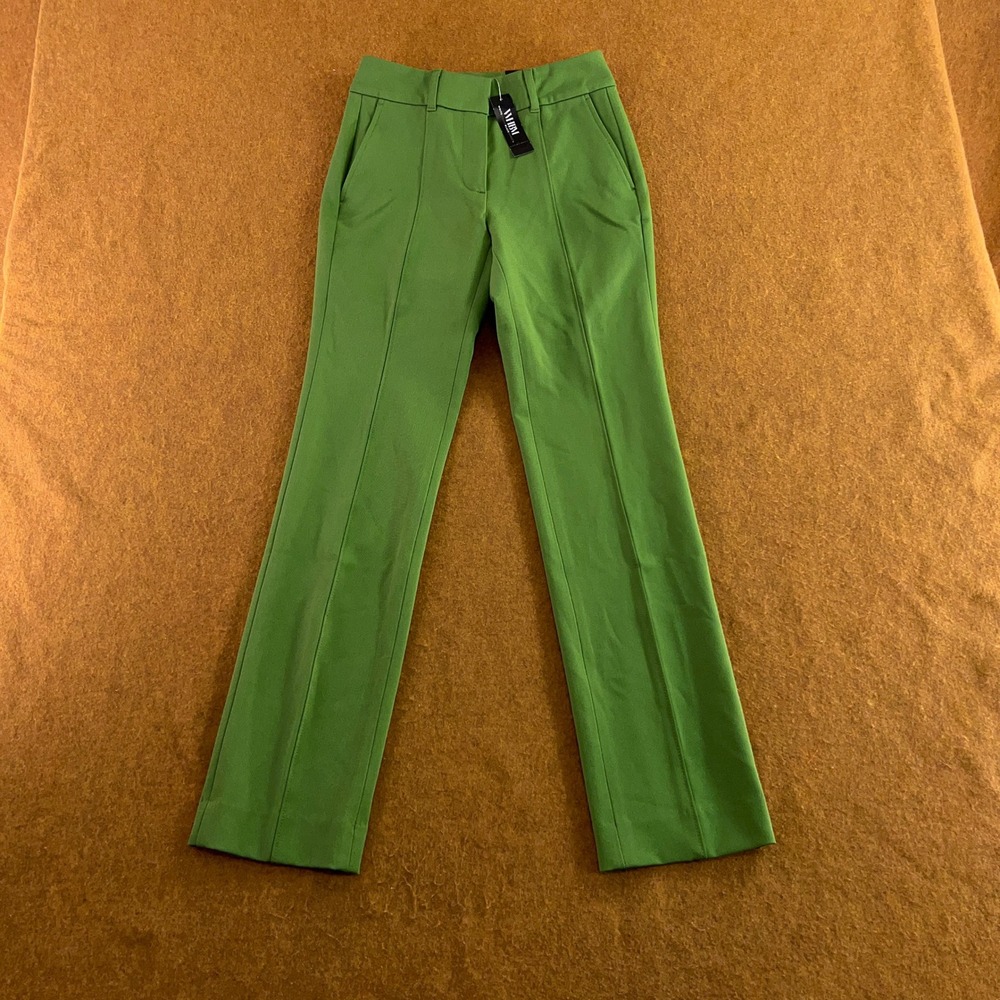 WHBM Women 00R Green Zoey Straight Ankle Pandora Pants NWT